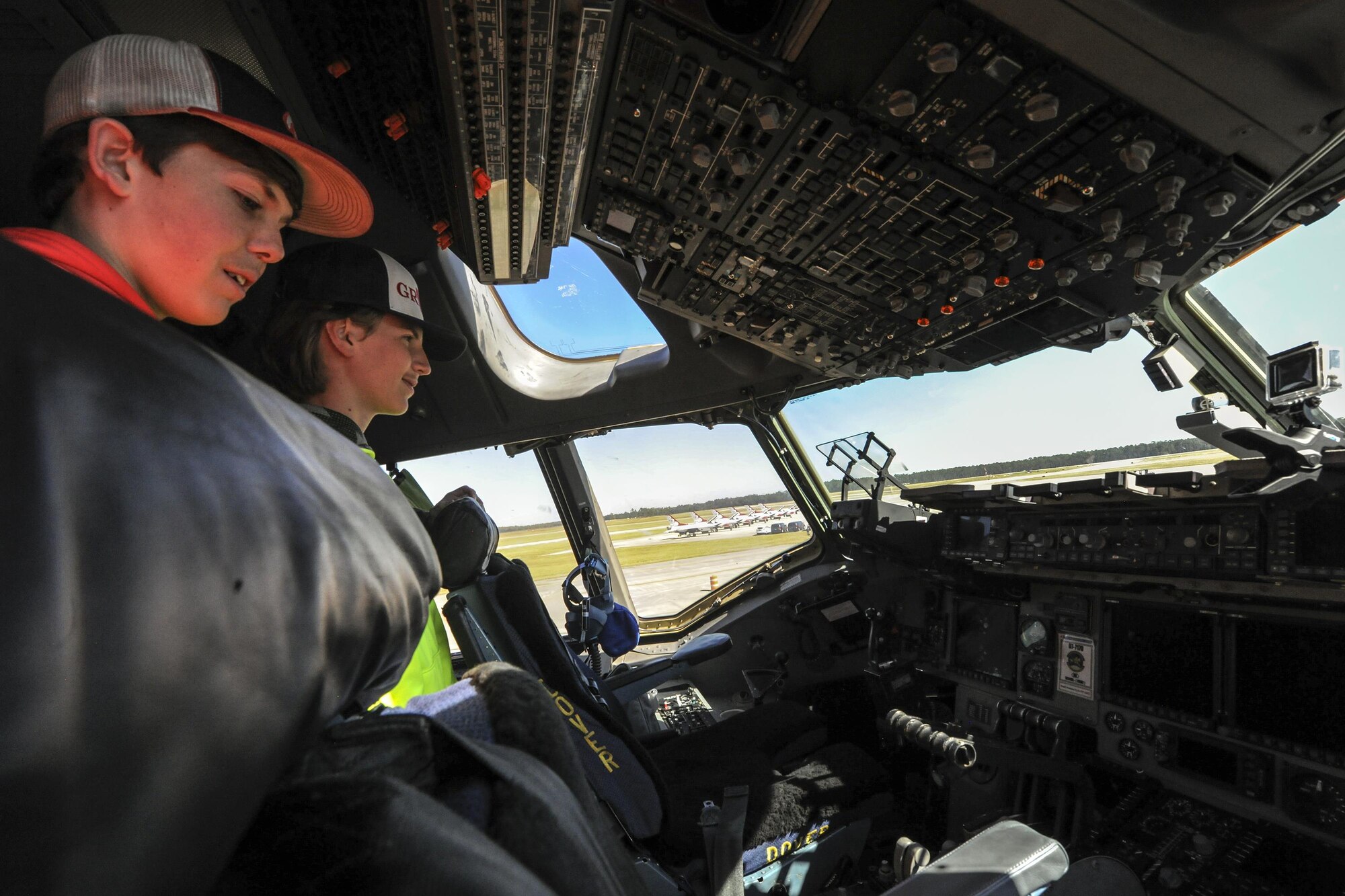 Community members observe the cockpit of a HC-130J Combat King during the Thunder Over South Georgia Air Show, Oct. 29,2017 at Moody Air Force Base, Ga. Moody opened its gates to the public for a free, two-day event as a way to thank the local community for their ongoing support of the base’s mission (U.S. Air Force photo by Airman Eugene Oliver)