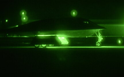 A B-2 Spirit prepares to take off from Whiteman Air Force Base, Mo., Oct. 28, 2017, to conduct a long-range mission to the U.S. Pacific Command area of responsibility. These missions validate our always-ready global strike capability and are a visible demonstration of commitment to our allies and enhancing regional security.