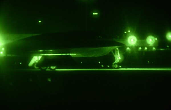 A B-2 Spirit prepares to take off from Whiteman Air Force Base, Mo., Oct. 28, 2017, to conduct a long-range mission to the U.S. Pacific Command area of responsibility.  These missions validate our always-ready global strike capability and are a visible demonstration of commitment to our allies and enhancing regional security.