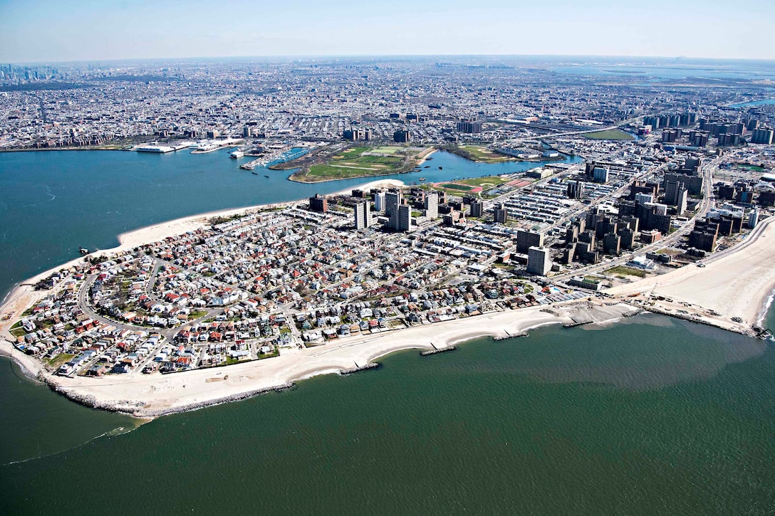 Aerial of Coney Island, Brooklyn, NYC.