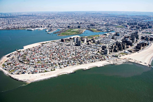 Aerial of Coney Island, Brooklyn, NYC.