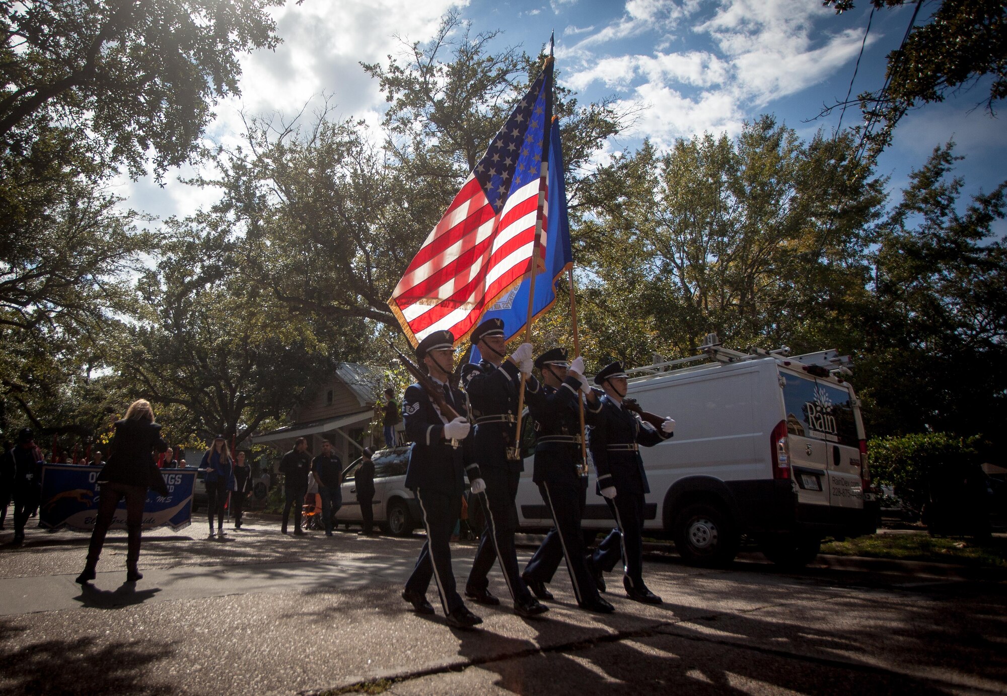 Keesler Honor Guard Marches in Veterans Parade