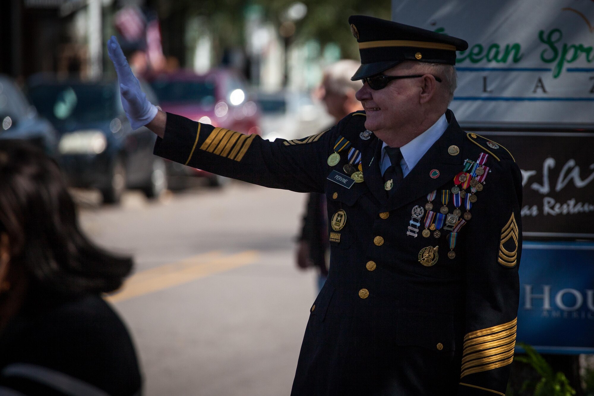 Keesler Honor Guard Marches in Veterans Parade