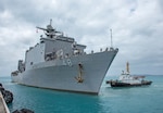 USS Ashland Arrives in Okinawa with Mariners