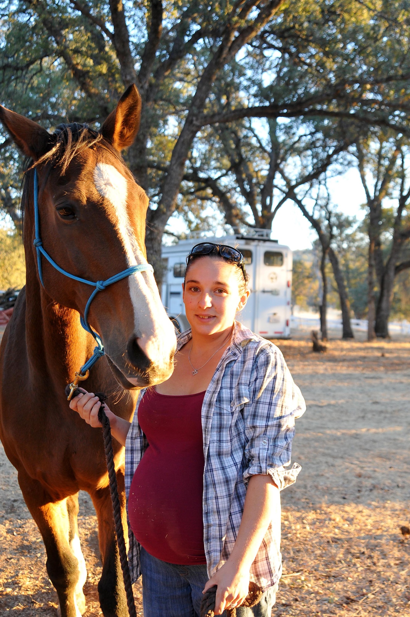 Veronica Mollema, Chairman of the Dry Creek Saddle Club, poses with her horse Fign