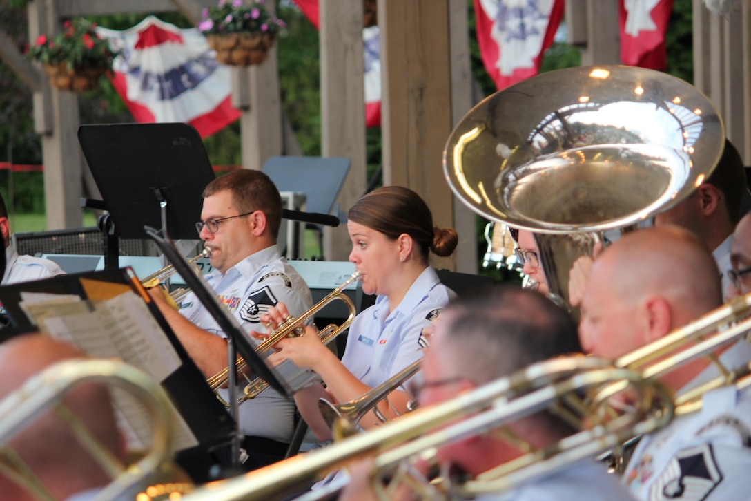 Members of the Air National Guard Band of the Northeast performed a concert at Boardman Park, Youngstown Ohio on 1 July 2017. This was one of the band's concerts on our 2017 Summer Music Concert Series titled "Celebrating Great American Cities". Pictured are members of the Concert Band. (U.S. Air Force Photo/Technical Sgt. Shawn Estes)