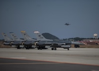 The Wisconsin Air National Guard's 115th Fighter Wing, U.S. Air Force's 8th FW and Republic of Korea Air Force's 38th Fighter Group took to the skies together Oct. 30, 2017 to demonstrate their ability to Fight Tonight in the skies above the Korean Peninsula.