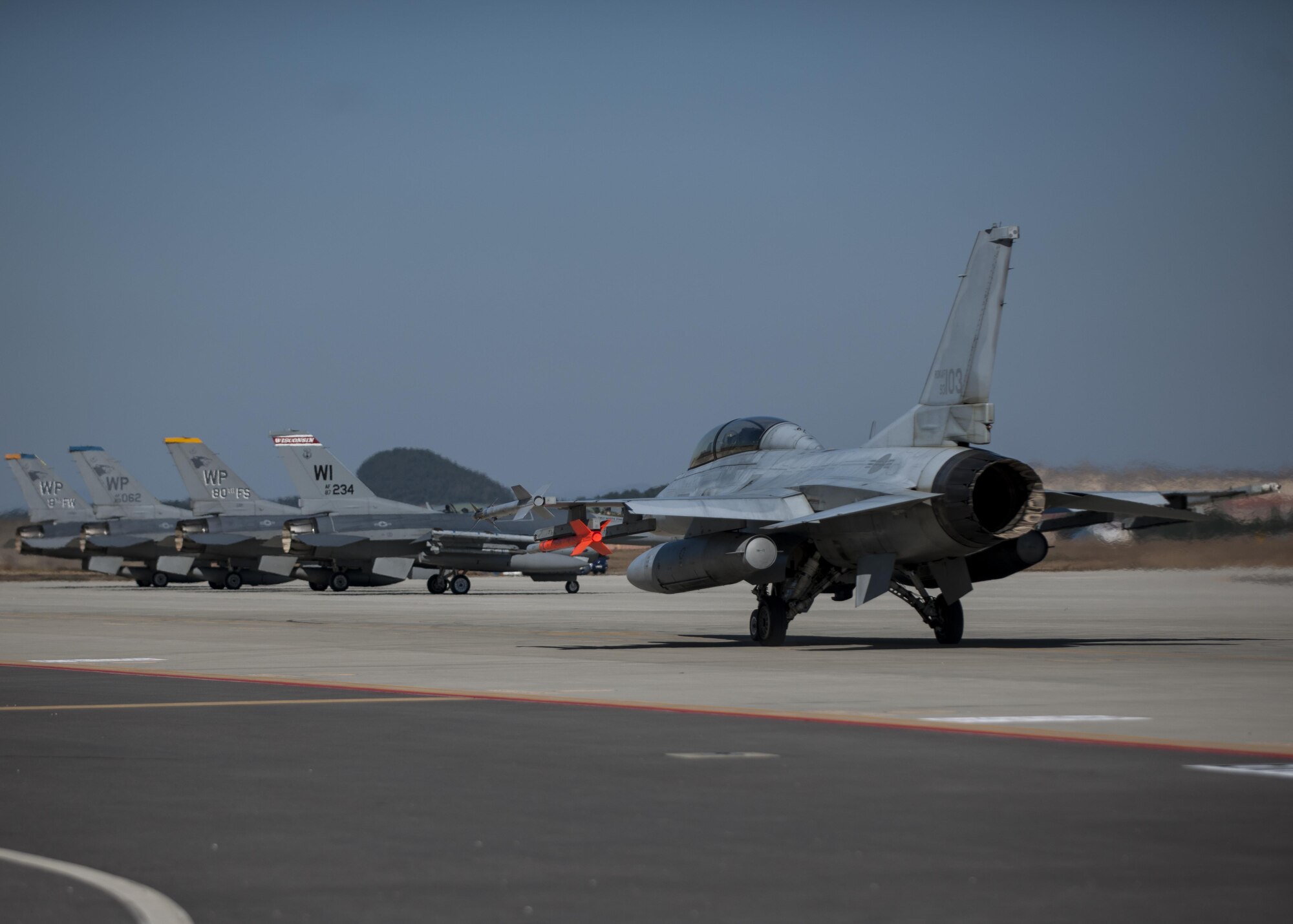 The Wisconsin Air National Guard's 115th Fighter Wing, U.S. Air Force's 8th FW and Republic of Korea Air Force's 38th Fighter Group took to the skies together Oct. 30, 2017 to demonstrate their ability to Fight Tonight in the skies above the Korean Peninsula.