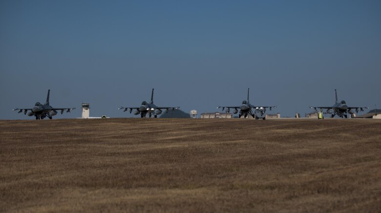 The Wisconsin Air National Guard's 115th Fighter Wing, U.S. Air Force's 8th FW and Republic of Korea Air Force's 38th Fighter Group took to the skies together Oct. 30, 2017 to demonstrate their ability to Fight Tonight in the skies above the Korean Peninsula.