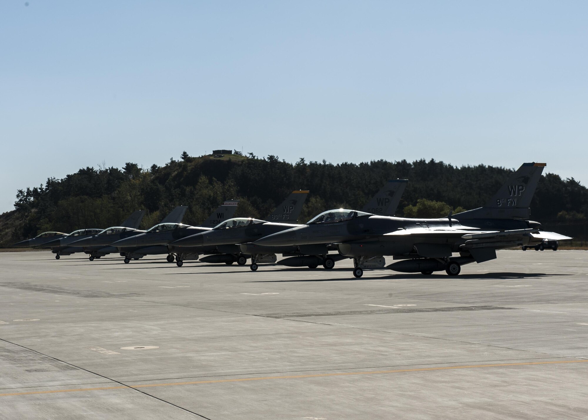 The Wisconsin Air National Guard's 115th Fighter Wing, U.S. Air Force's 8th FW and Republic of Korea Air Force's 38th Fighter Group took to the skies together Oct. 30, 2017 to demonstrate their ability to Fight Tonight in the skies above the Korean Peninsula.