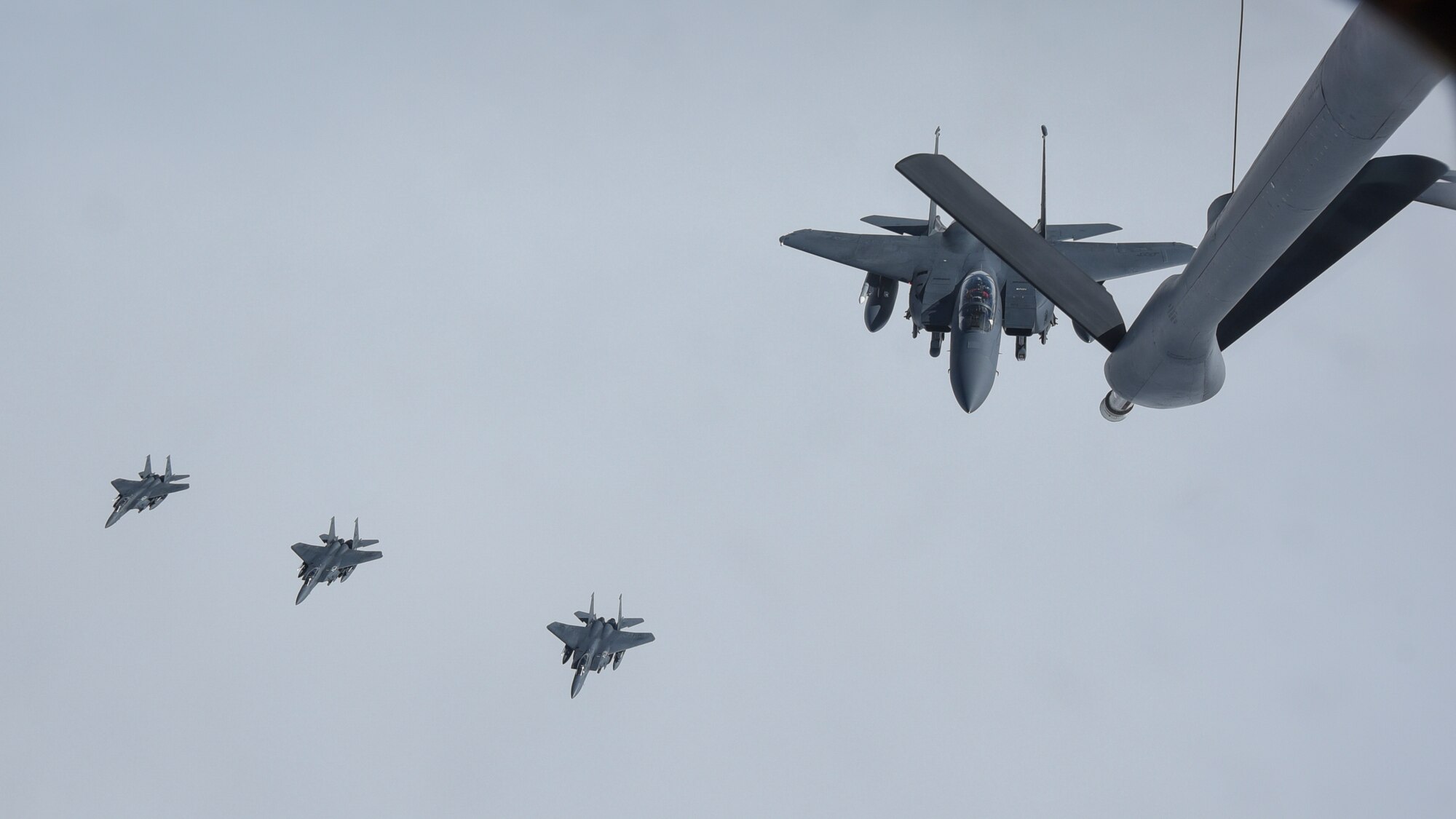 McConnell aircrews refueled 14 F-15 Strike Eagles.