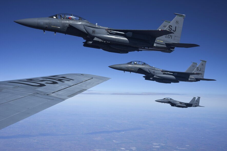 McConnell aircrews refueled 14 F-15 Strike Eagles.