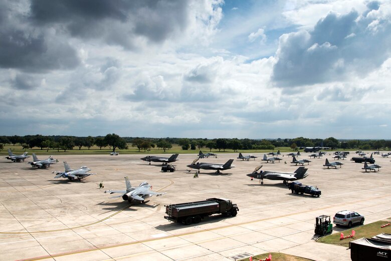 Aircraft from across Air Education and Training Command sit on the flight line for the inaugural flying training awards Oct. 20, 2017 at Joint Base San Antonio-Randolph, Texas. 1,471 aircraft, representing the flying enterprise of the 19th Air Force, journeyed to JBSA-Randolph for the event. (U.S. Air Force photo by Sean Worrell)