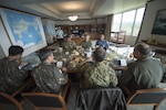 The senior most military officers of the U.S., Japan and South Korea gather for a trilateral meeting at U.S. Pacific Command's headquarters at Camp H.M. Smith, Hawaii.
