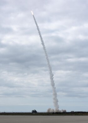 The Orbital ATK Minotaur-C rocket, carrying 10 small satellites owned by Planet, launched from Space Launch Complex 576-E here Tuesday, Oct. 31, at 2:37 p.m. PDT.