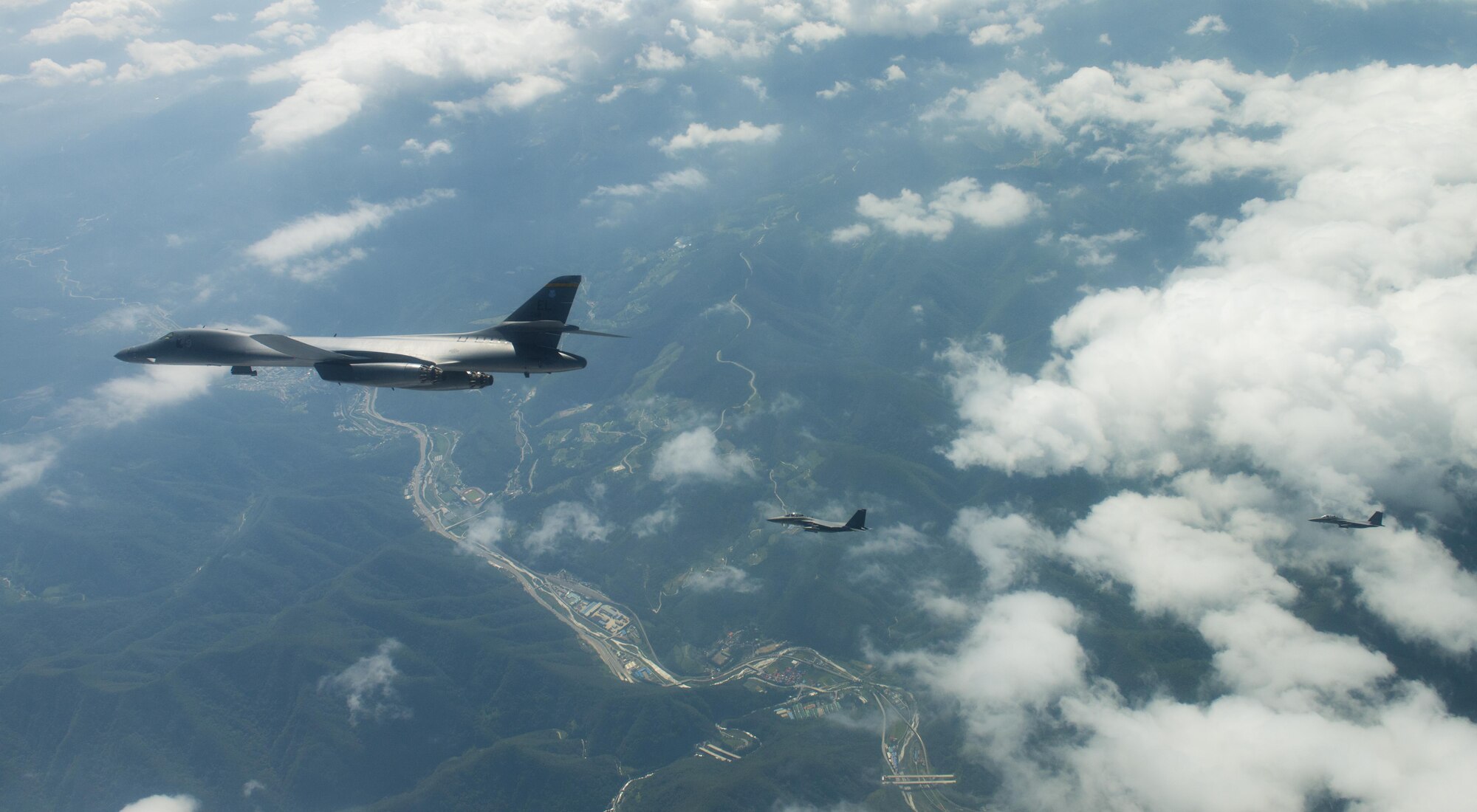 U.S. Fifth-Generation Fighters, Strategic Bombers Conduct Show of Force with Allies in Response to North Korea Missile Launch