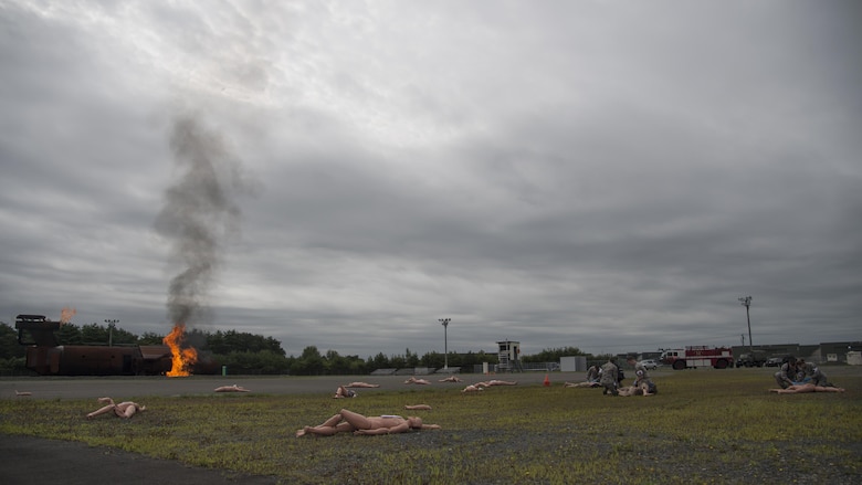 Simulated aircraft crash