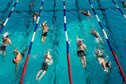 Participants swim during the Luke Triathlon held at Luke Air Force Base, Ariz., Aug. 19, 2017. Approximately 70 people completed the swim before moving on to the bike and running portions of the event. (U.S. Air Force photo/Staff Sgt. Jensen Stidham)