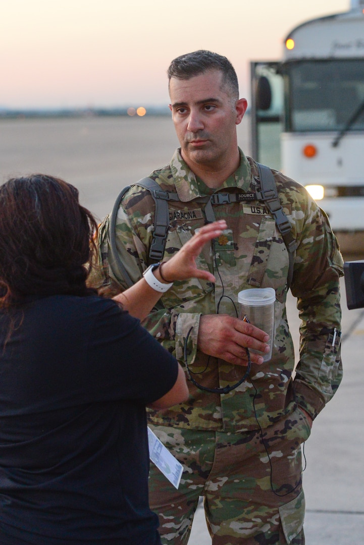 Members from the 502nd Logistics Readiness Squadron, the 433rd Airlift Wing, and the 445th Airlift Wing unload pallets and rolling stock containing maintenance equipment Aug. 30, 2017 at Joint Base San Antonio-Lackland Kelly Field, Texas.