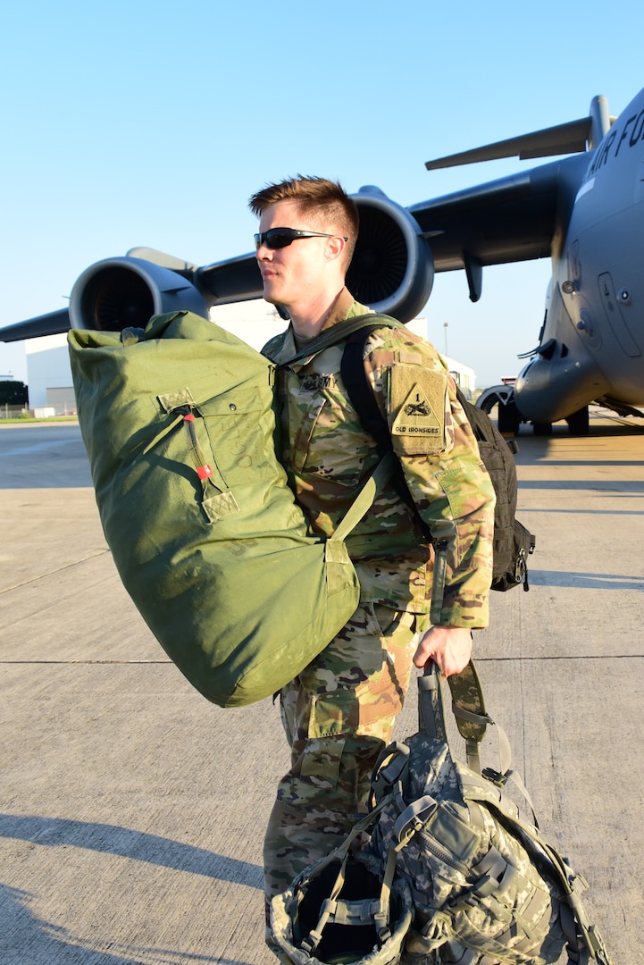 Members from the 502nd Logistics Readiness Squadron, the 433rd Airlift Wing, and the 445th Airlift Wing unload pallets and rolling stock containing maintenance equipment Aug. 30, 2017 at Joint Base San Antonio-Lackland Kelly Field, Texas.