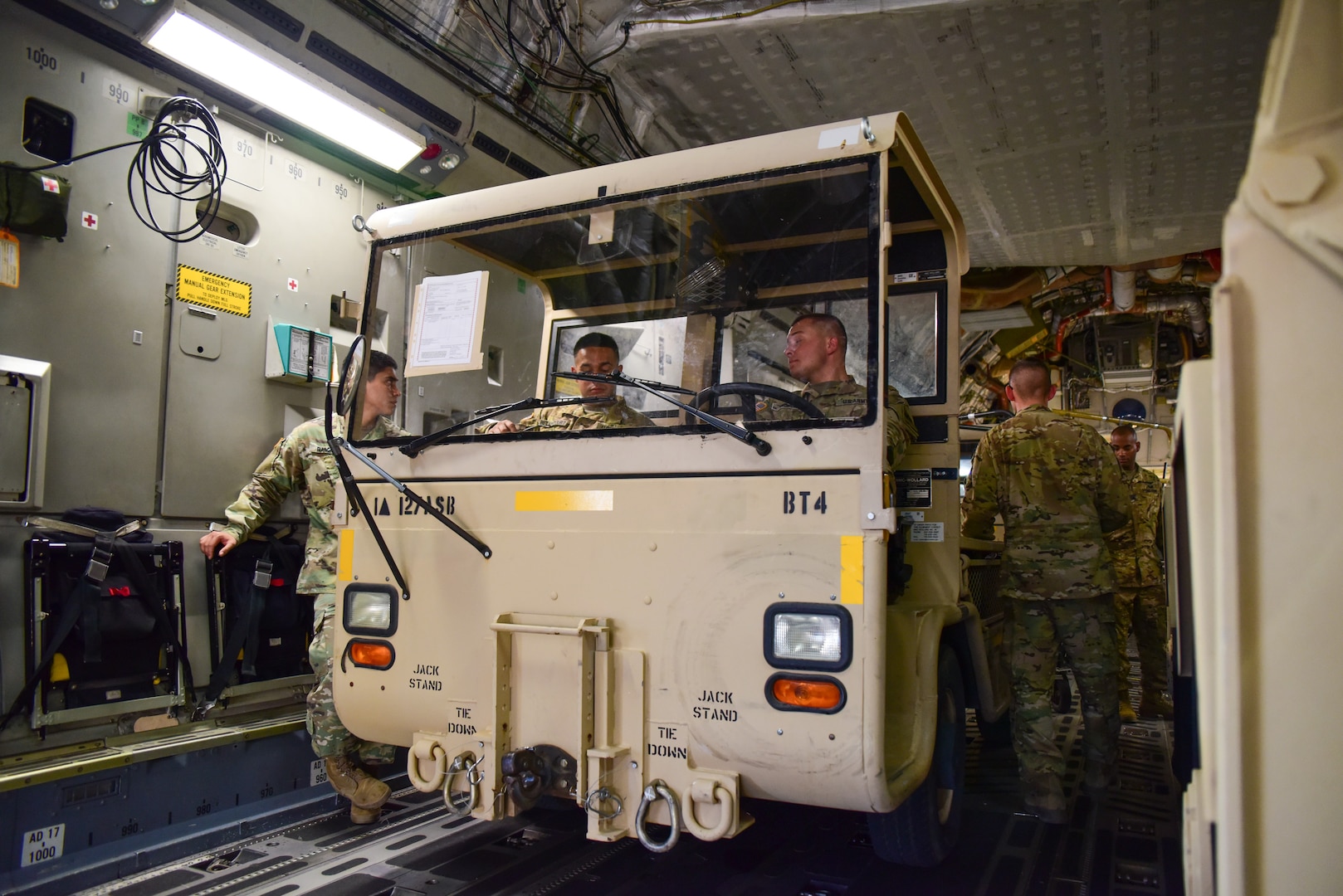 Members from the 502nd Logistics Readiness Squadron, the 433rd Airlift Wing, and the 445th Airlift Wing unload pallets and rolling stock containing maintenance equipment Aug. 30, 2017 at Joint Base San Antonio-Lackland Kelly Field, Texas.