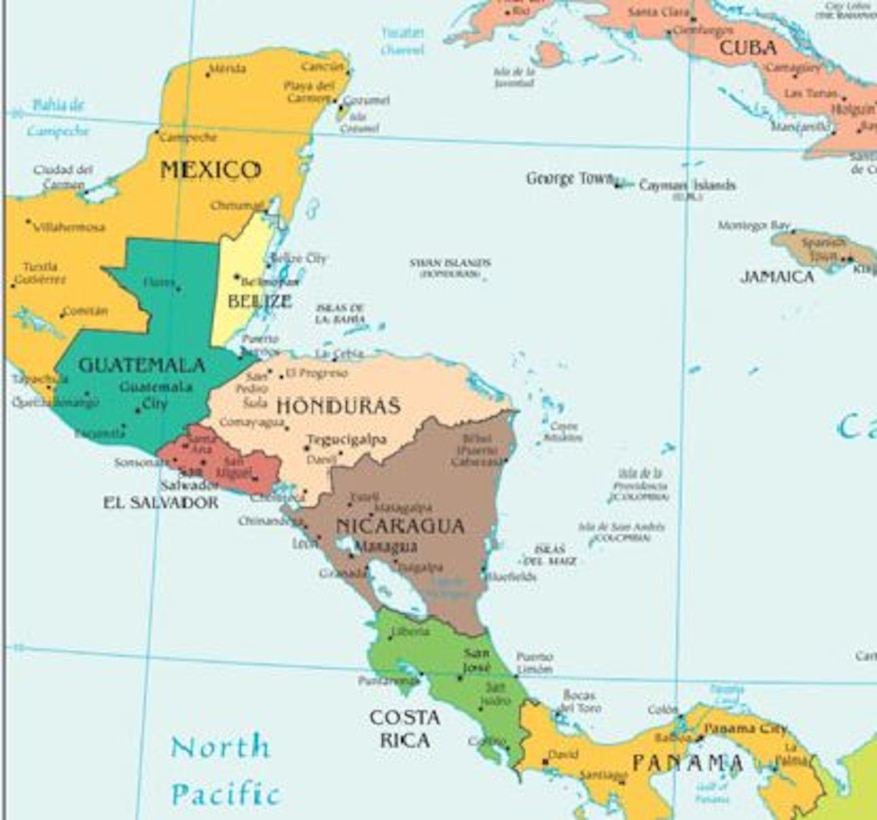Map Of Central America 7516
