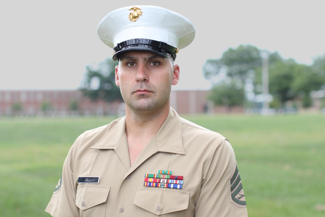 U.S. Marine Corps Staff Sgt. Dustin Gill, a recruiter with Recruiting Station Springfield, Mass., saved the life of George Wingert, an 80-year-old Florida resident and Vietnam War veteran, following a motorcycle accident in Bowman, South Carolina, July 31, 2017. Gill made a tourniquet on Wingert’s leg using a tire iron and a belt. (U.S. Marine Corps photo by Sgt. Connor Hancock)