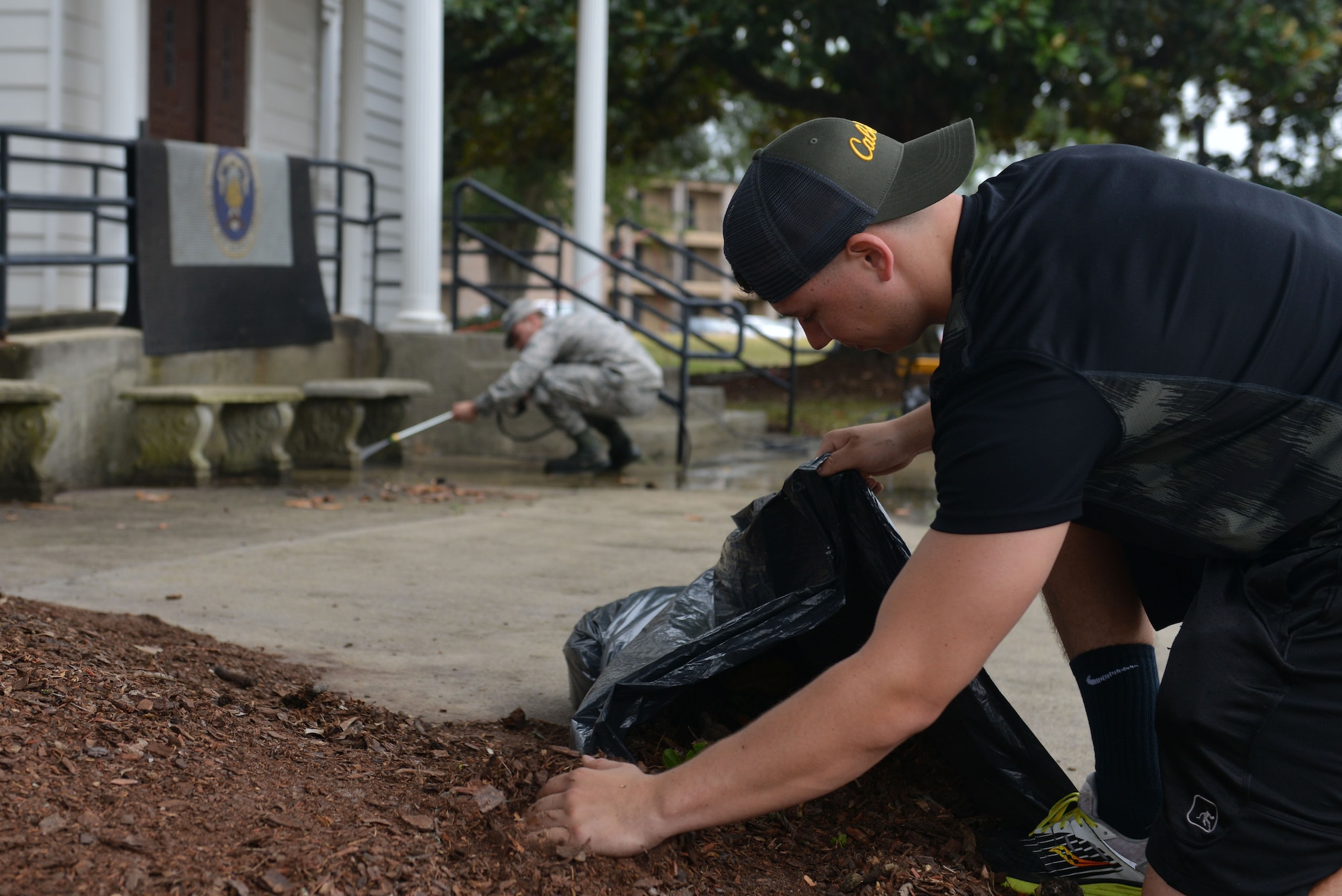 Volunteers helped clean up the Friendship Chapel.