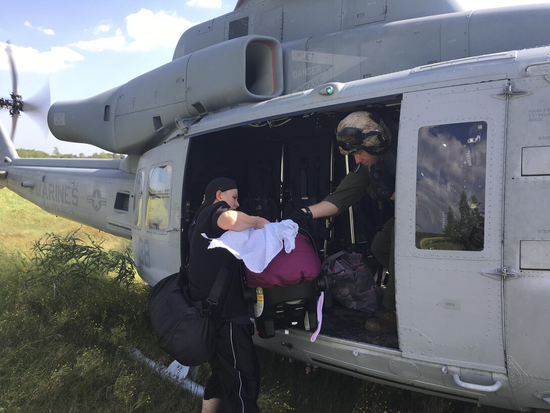 Marines rescue baby from flood