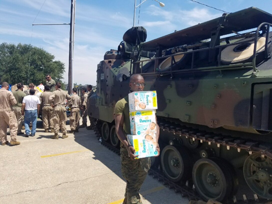 Marines use amphibious capabilities to rescue and assist Hurricane Harvey victims