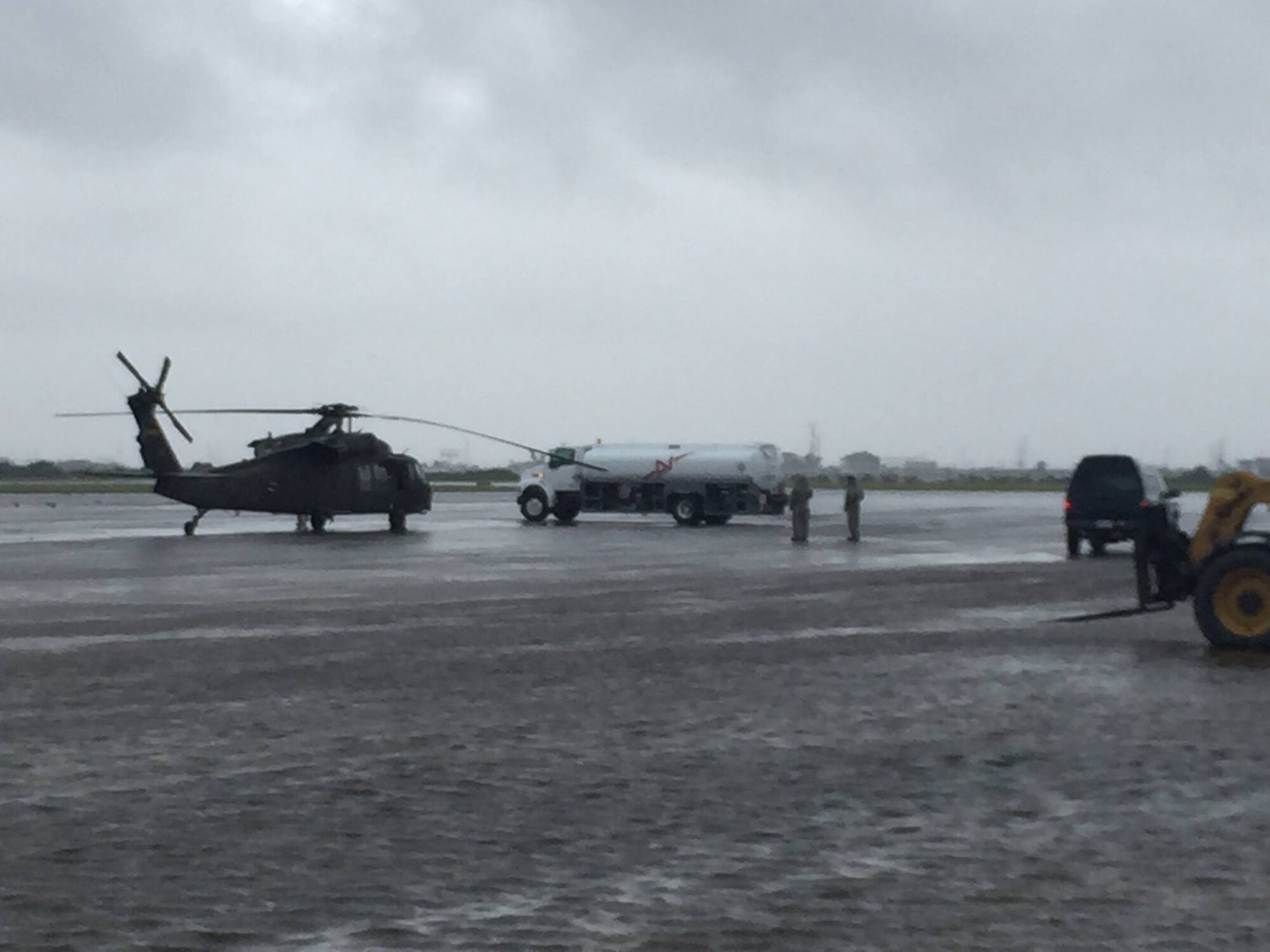 Airmen from the 136th Airlift Wing, Texas Air National Guard, airlift victims of Hurricane Harvey to safety and bring in supplies, personnel, and equipment into hard-hit areas, August 31, 2017.
Airmen from the wing's 136th Airlift Control Flight have been working around the clock airlifting 290 tons of cargo and 468 evacuees since first tasked on August 28. (U.S. Air National Guard courtesy photo)