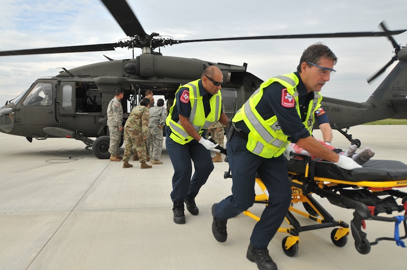 Army Reserve Aviation Command helps evacuate Nursing Home during aftermath of Hurricane Harvey