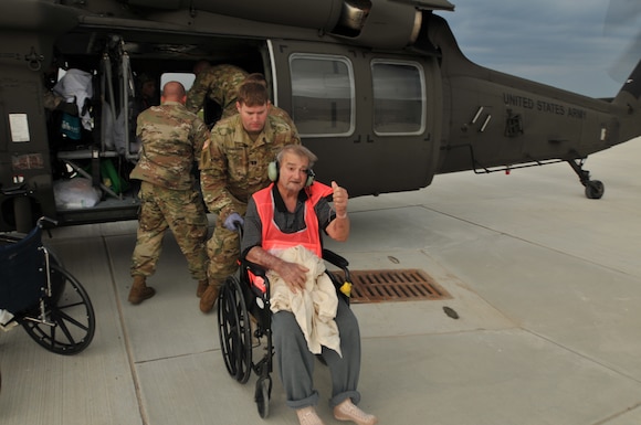 Army Reserve Aviation Command helps evacuate Nursing Home during aftermath of Hurricane Harvey