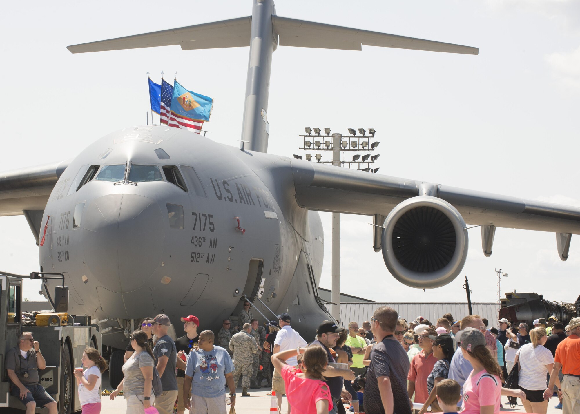 Team Dover guests enjoy a C-17 Globemaster III static display during the 2017 Thunder Over Dover Open House Aug. 26, 2017, on Dover Air Force Base, Del. Dover AFB opened its gates to the public for a free, two-day event as a way to thank the local community for their ongoing support of the base’s mission. (U.S. Air Force photo by Staff Sgt. Jared Duhon)