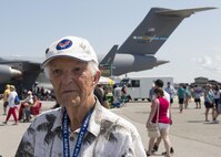 William Fili, Distinguished Flying Cross recipient, poses for a photo during the Thunder Over Dover Open House Aug. 26, 2017, at Dover Air Force Base, Del. Fili received the medal for actions taken during World War II. (U.S. Air Force photo by Senior Airman Zachary Cacicia)