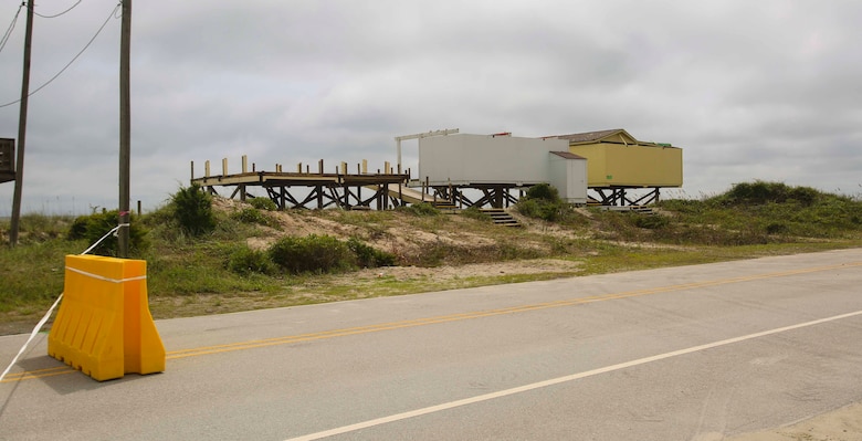 8th Engineer Support Battalion destroys vacant beach houses at Onslow Beach, Camp Lejeune, N.C., Aug. 30.