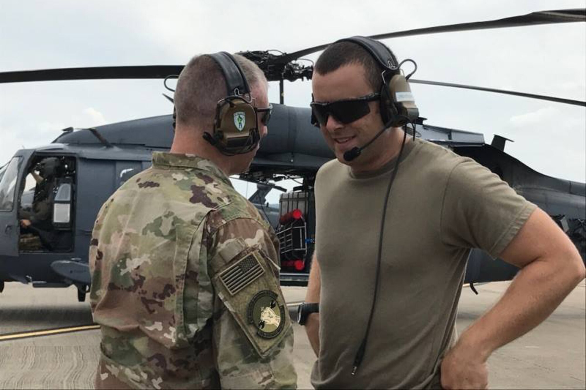 Military personnel deployed to Easterwood Airport, College Station, Texas to support rescue and recovery efforts in the aftermath of Hurricane Harvey.