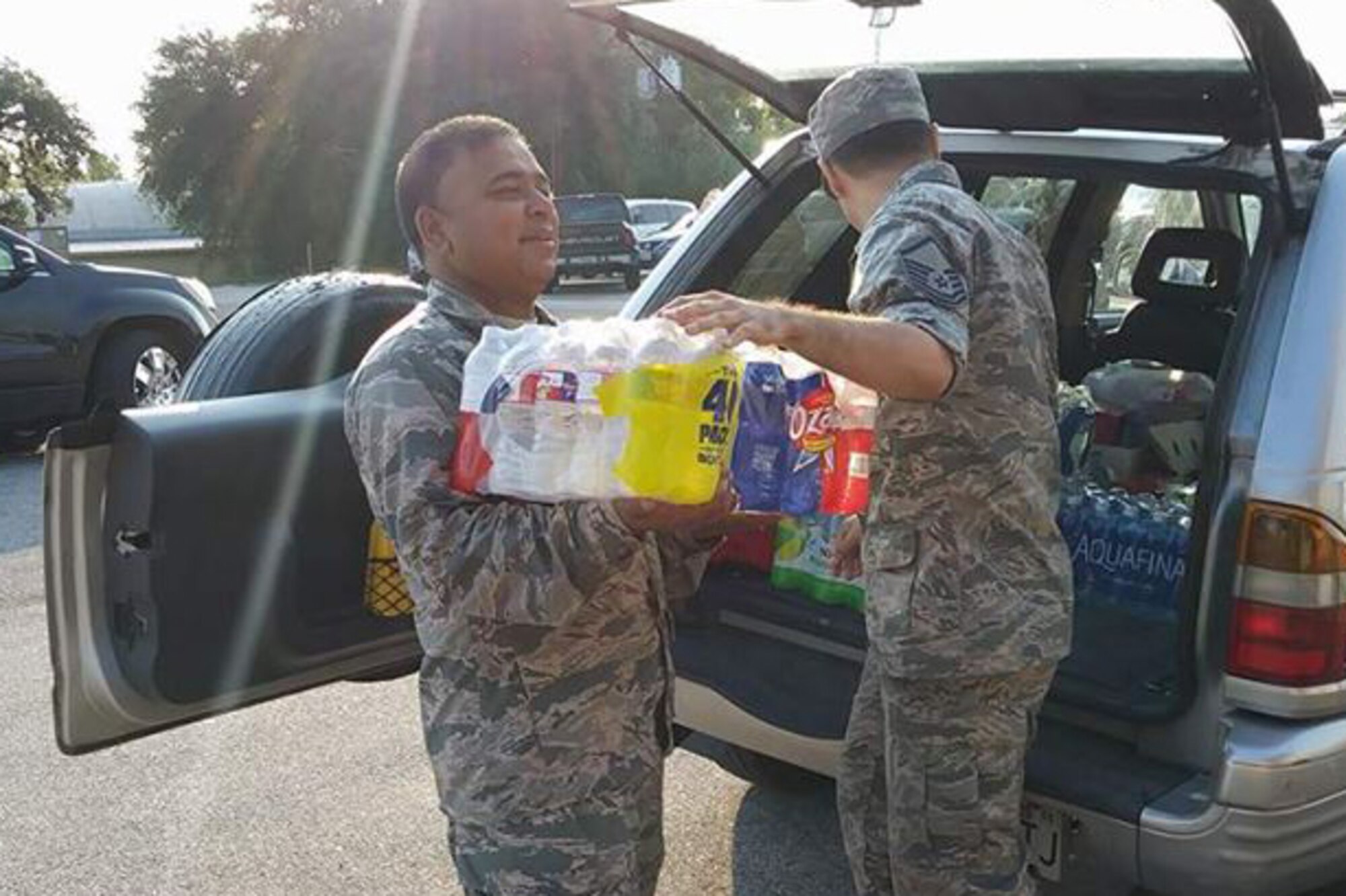 Military personnel deployed to Easterwood Airport, College Station, Texas to support rescue and recovery efforts in the aftermath of Hurricane Harvey.