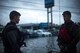 Pararescuemen from the 58th Rescue Squadron strategize outside of a flooded car dealership in Orange, Texas, Aug. 30, 2017. The 347th and 563d Rescue Groups from Moody Air Force Base, Ga., Nellis AFB, Nev., and Davis Montana AFB, Ariz., sent rescue boat teams to Orange County, Texas, and the surrounding areas in support of FEMA during Hurricane Harvey disaster response efforts. (U.S. Air Force photo by Staff Sgt. Ryan Callaghan)