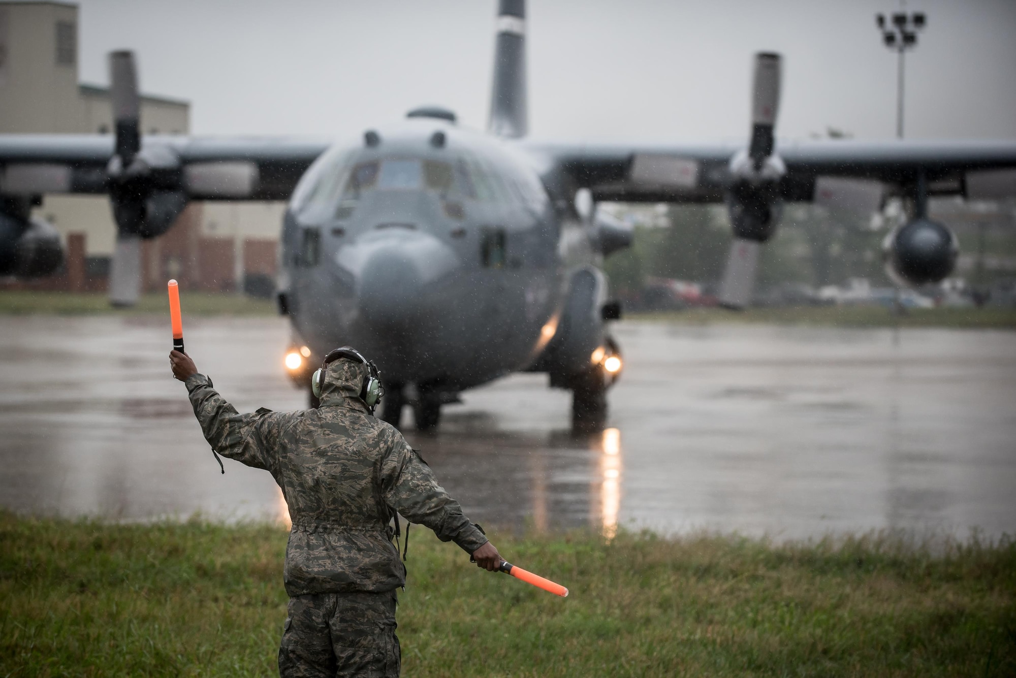 Two C-130 Hercules aircraft and 14 Airmen from the 123rd Airlift Wing deploy from the Kentucky Air National Guard base in Louisville, Ky., Sept. 1, 2017, for Texas, where they will fly humanitarian aid and airlift evacuation missions in the aftermath of Hurricane Harvey. The Airmen are expected to airlift displaced residents from Beaumont, Texas, to Dallas, where they will be provided with safe shelter.