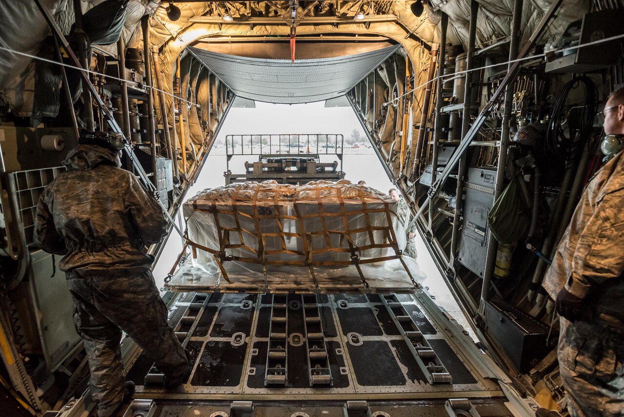 Two C-130 Hercules aircraft and 14 Airmen from the 123rd Airlift Wing deploy from the Kentucky Air National Guard base in Louisville, Ky., Sept. 1, 2017, for Texas, where they will fly humanitarian aid and airlift evacuation missions in the aftermath of Hurricane Harvey. The Airmen are expected to airlift displaced residents from Beaumont, Texas, to Dallas, where they will be provided with safe shelter.