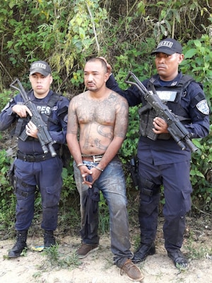 Honduran police in May 2017 arrest a MS 13 member accused of leading groups in the rural areas outside of San Pedro Sula, where the gang presence has been expanding to control drug trafficking routes.