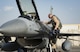 A 555th Expeditionary Fighter Squadron pilot exits an F-16 Fighting Falcon after landing at Bagram Airfield, Afghanistan, Aug. 31, 2017. The F-16 ensures coalition dominance of the skies, facilitating the Afghan government’s training and coalition forces’ assistance. (U.S. Air Force photo by Staff Sgt. Benjamin Gonsier)