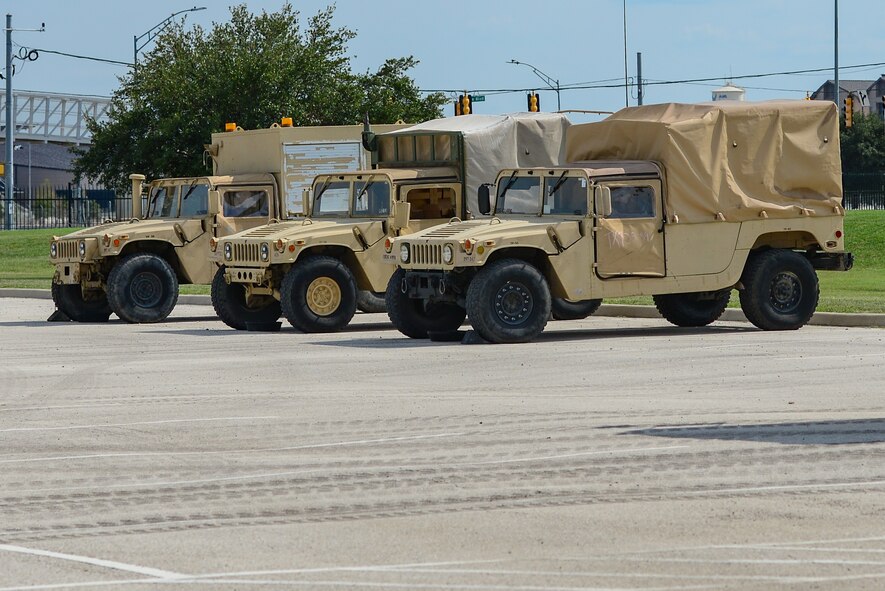 502nd Logistical Readiness Squadron and 59th Medical Wing Airmen transport military personnel Sept. 2, 2017, at Joint Base San Antonio-Lackland, Texas.