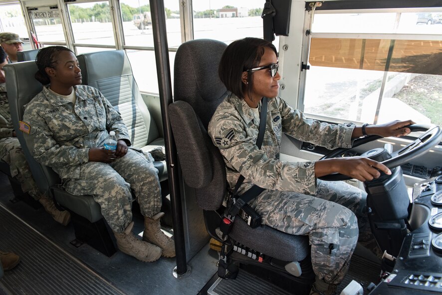 502nd Logistical Readiness Squadron and 59th Medical Wing Airmen transport military personnel Sept. 2, 2017, at Joint Base San Antonio-Lackland, Texas.