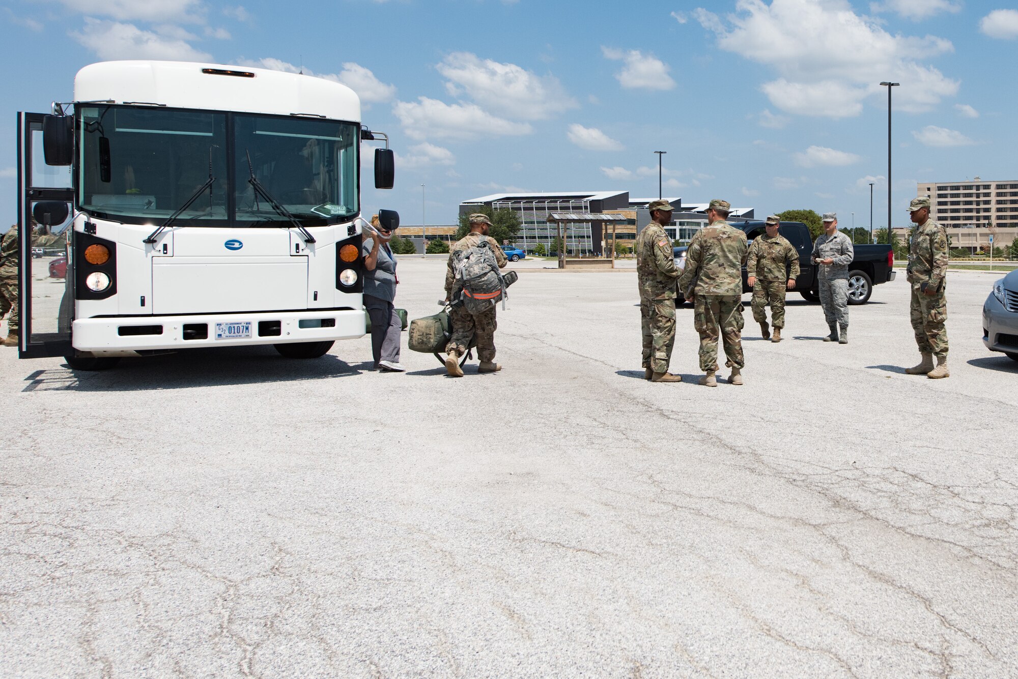 502nd Logistical Readiness Squadron and 59th Medical Wing Airmen transport military personnel Sept. 2, 2017, at Joint Base San Antonio-Lackland, Texas.