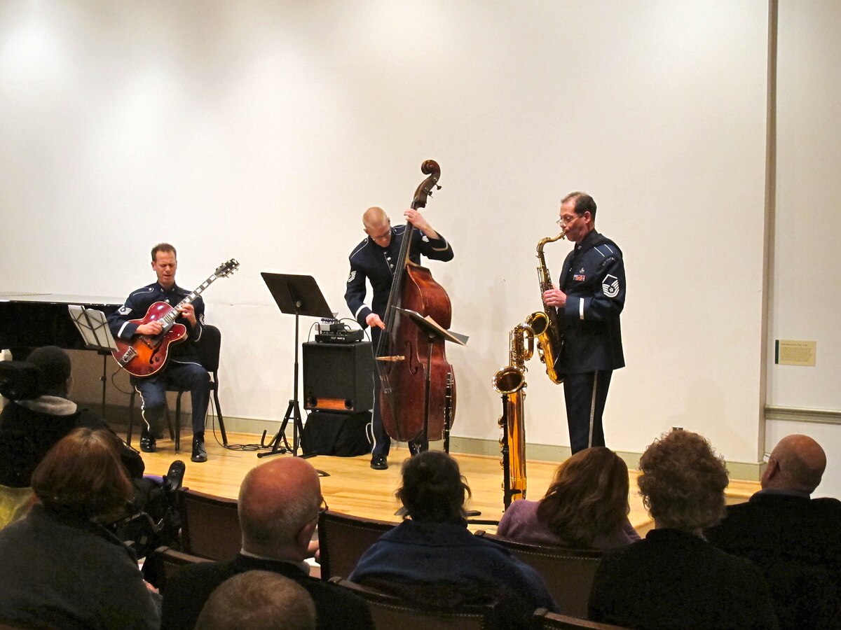 The Airmen of Note perform in a jazz combo at the Alexandria Lyceum   (US Air Force Photo/Released)
