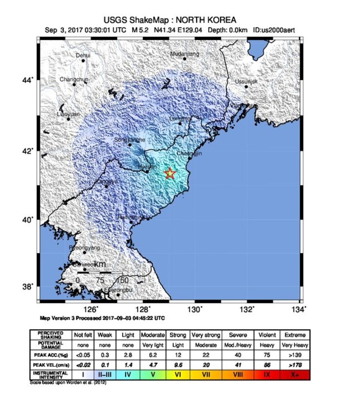 Map showing earthquake location.