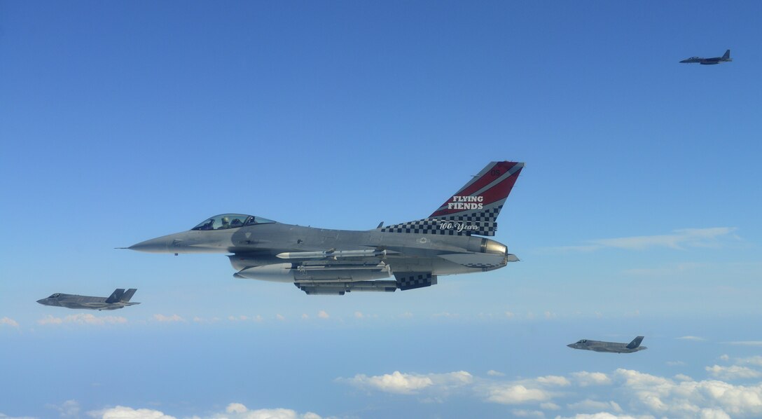 U.S. Air Force, U. S. Marine Corps, Japan Air Defense Force and Republic of Korea Air Force conduct show of force