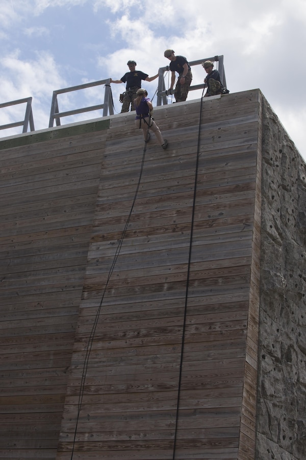 U. S. Special Operations Command’s Special Operations Forces Civilian Leadership Development Program (SOF CLDP) visited U.S. Marine Corps Forces, Special Operations Command on Marine Corps Base Camp Lejeune, N.C., June 5th through 7th, 2017.  MARSOC critical skills operators provided hands-on instruction to participants on rappelling and other skills.  (U.S. Marine Corps photo by Lance Cpl. Bryann Whitley, released)